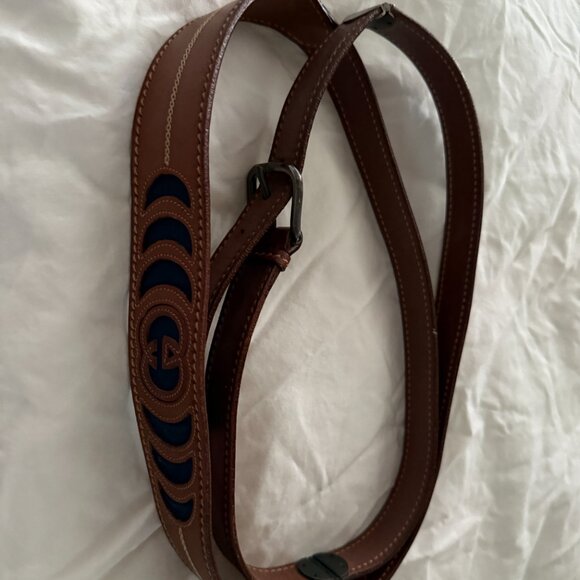 gucci belt, quiet luxury double wrap navy and leather (RARE!!) main image 10